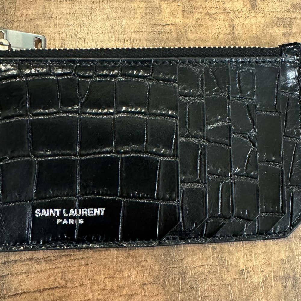 Saint Laurent Croc Card Holder
